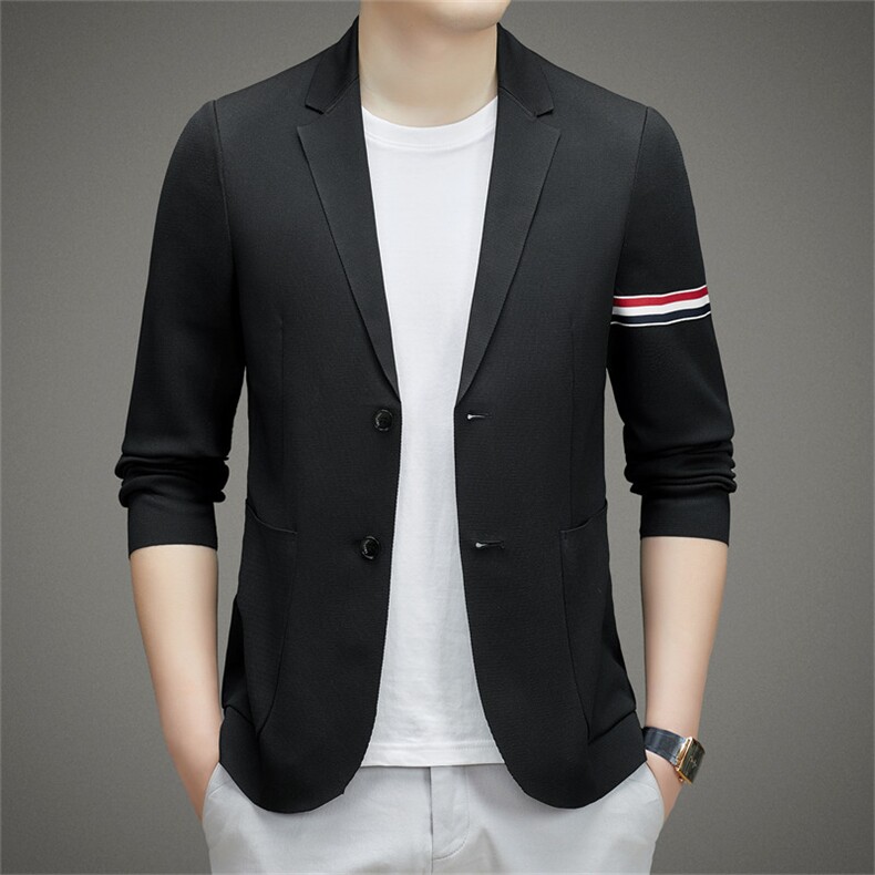 春秋新款男士高端西服休闲百搭潮流针织长袖轻商务休闲西装上衣，男装西服，电商B212（原钱塘6029）