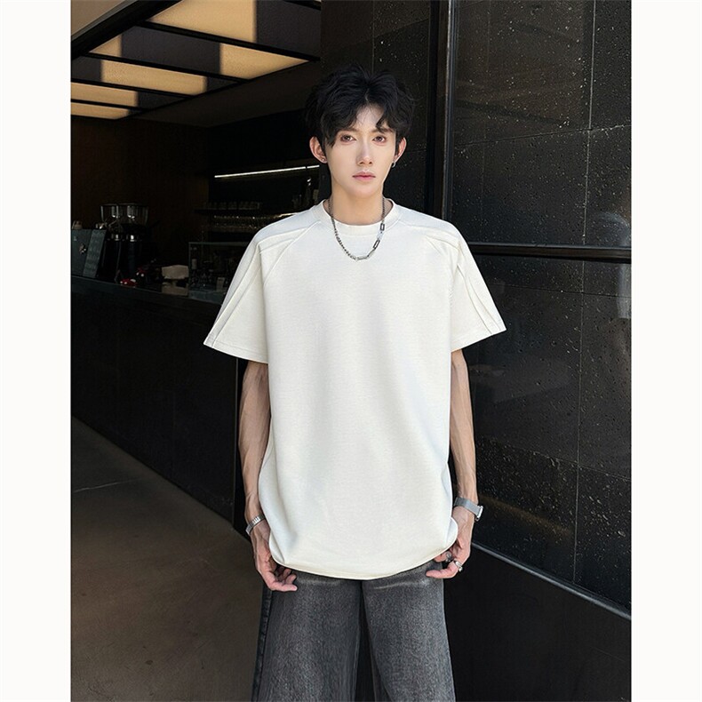 美式高街cleanfit解构冰感曼巴棉压线短袖T恤货号TX25176P35图片