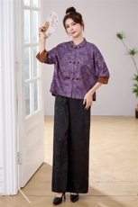 新中式短外套裤子套装女春季2026新款休闲穿搭一整套阔腿裤两件套，女装套装/套裙，丽影随形