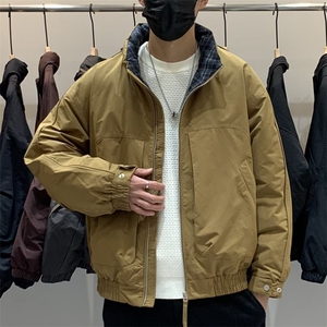 标50绒 轻熟风格纹拼接立领羽绒服YR02-P200图片