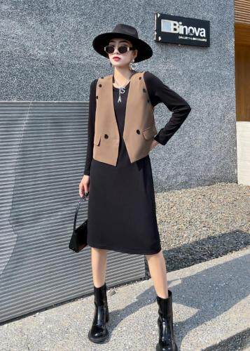 爆版马夹两件套系列款，女装马夹，米儿衣景