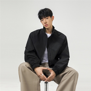 美式罗纹拼接袖子褶皱大码M-5XL教练夹克男JK78056P69控105图片