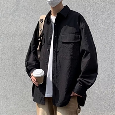日系男时尚新款潮衬衫标准方领潮百搭慵懒长袖流行秋季CY155-P37，男装衬衫，星座412