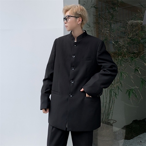 秋款男西服立领中山装单排扣西装有垫肩风外套JK1161 P60图片