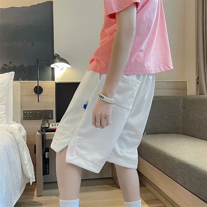夏季休闲裤男士日系宽松潮牌运动短裤潮流设计感五分裤K1061-P28,男装休闲裤,星座512-2
