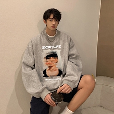 圆领卫衣男大码加厚长袖t恤男2024春S6213-P28，男装卫衣，电商A040
