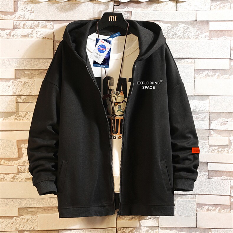 KS21244-P38NASA连帽开衫卫衣男运动外套大码班服砖墙,男装卫衣,电商A040A