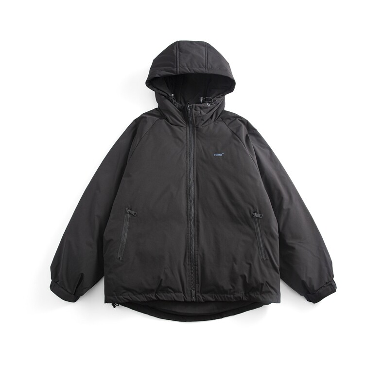 南夏FORN3日潮简约连帽棉服外套冬季新款cityboy宽松阔版加厚棉衣图片