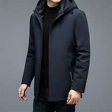 2023冬季新款可脱卸帽羽绒服男上衣纯色中年加厚保暖白鸭绒外套，男装羽绒服，电商B212（原钱塘6029）