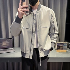新款社会小伙秋装男时尚工装夹克男店主外套JK801-P78控128黑色，男装夹克，星座301B-1