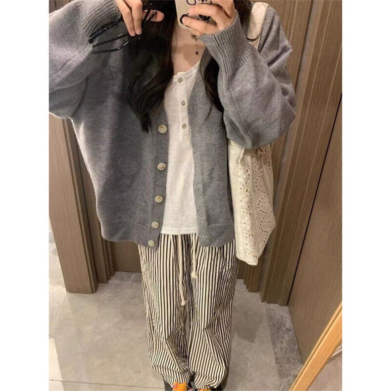 美式复古竖条纹裤子女宽松显瘦休闲直筒阔腿裤XRG113,男装休闲裤,星座1116A（原606A-3）