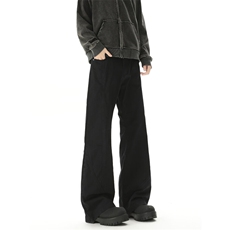 B221美式ins高街暗黑宽松直筒洗褪拼接牛仔裤LK25433-特P50控88，男装牛仔裤，电商B221