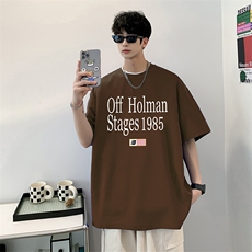 量大优可提供视频2024夏新美式短袖T恤HD019-1-T24215-P18，男装T恤，电商019-1