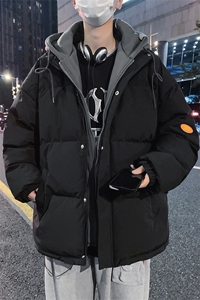2023假两件棉服外套男连帽加厚棉衣 2199-1特P90图片