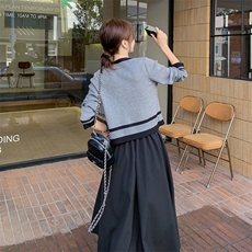 小香风针织开衫吊带连衣裙套装女2025春新款温柔风气质显瘦两件套，女装套装/套裙，维壹