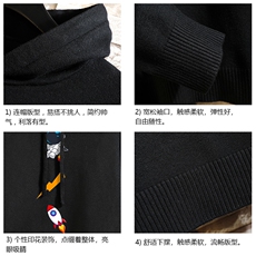 LM68165-P58加绒款-P68连帽毛衣男大码带帽针织衫男毛线衣砖墙，男装针织衫/毛衣，电商A040A