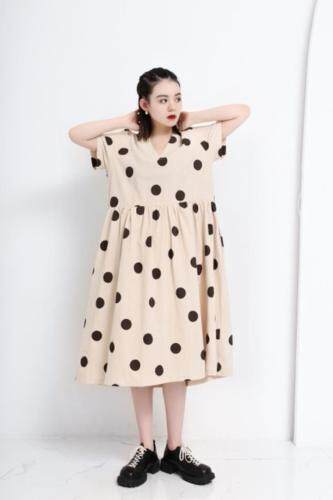 棉麻连衣裙，女装连衣裙，E·呀