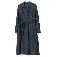 连衣裙单件简约2021年秋季长袖系带口袋，女装连衣裙，玛其路