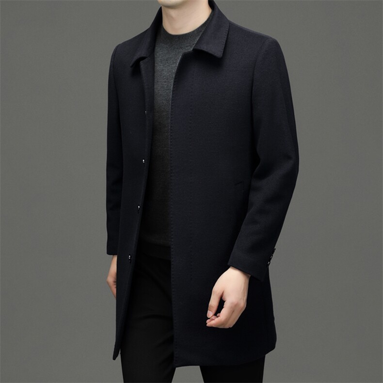 CSYM98898钱塘2020-2冬季厚款商务休闲中年男士羊毛大衣P230,男装毛呢大衣,钱塘207-2