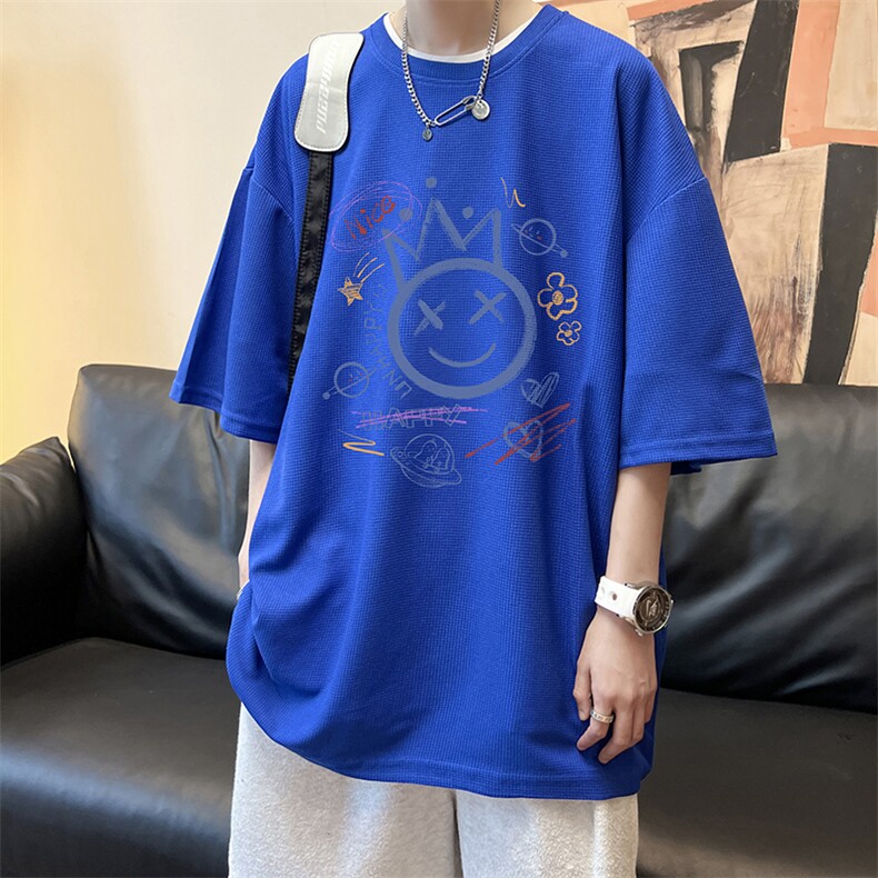 华夫格t恤男短袖男大码五分袖酒店风HT73180-P22,男装T恤,电商A040