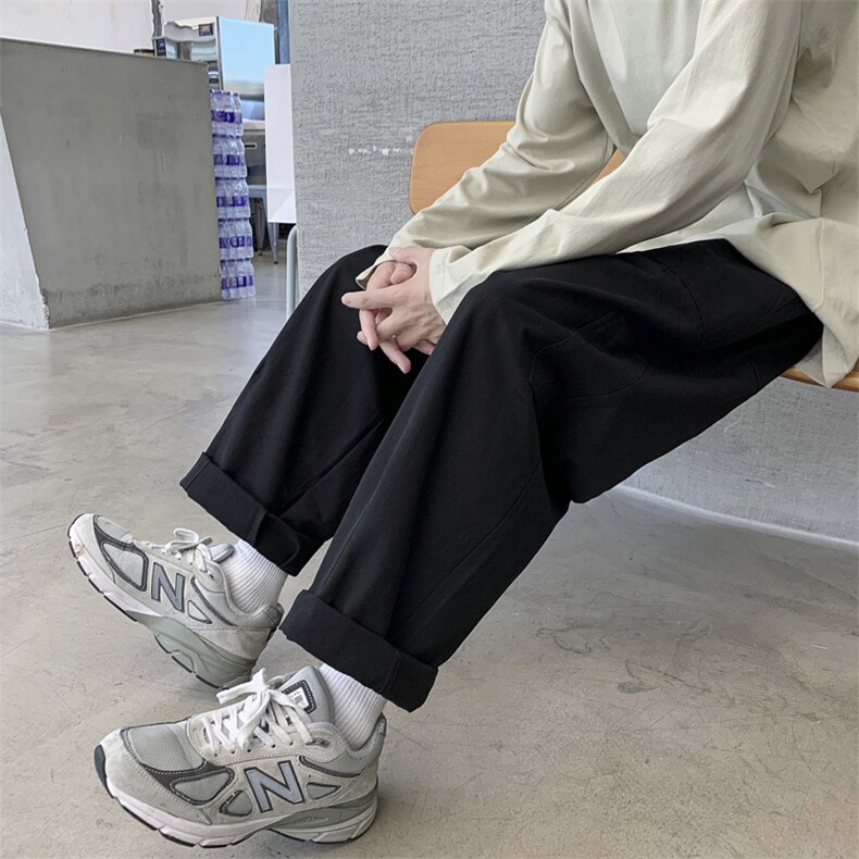 日系复古阔腿工装裤男夏季宽松直筒裤港风ins百搭休闲裤K663-p28,男装休闲裤,星座1008