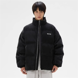 潮2025冬季情侣美式胶标纹理感棉服宽松棉衣裂纹设计棉服外套潮图片