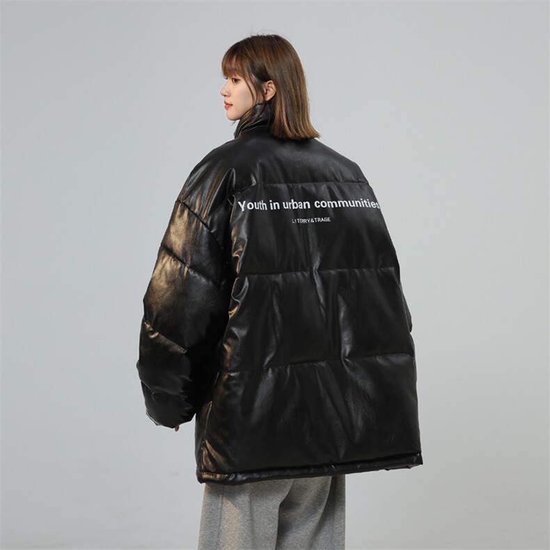 PU皮棉衣棉服男女面包服立领冬装棉袄皮衣外套3358-P80控108,男装皮衣,星座207