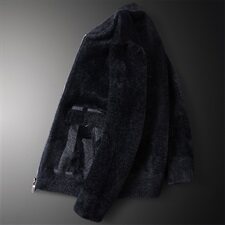 3332冬季拉链口袋纯色休闲加厚保暖水貂绒开衫外套，男装针织衫/毛衣，钱塘2010-1