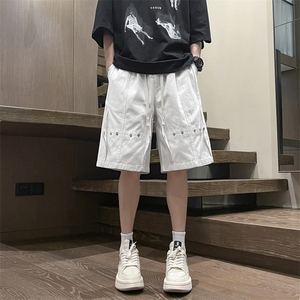 夏季薄款美式按扣设计感港风五分裤短裤男款DK656-特批-38图片