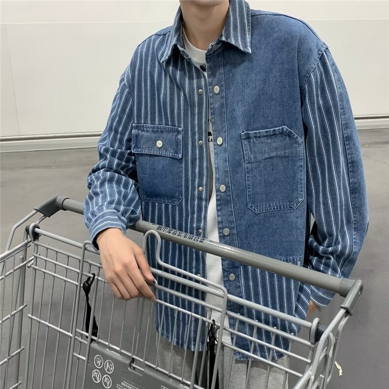 ins百搭原宿新款潮流慵懒流行简约男标准衬衫夹克N4709P65图片