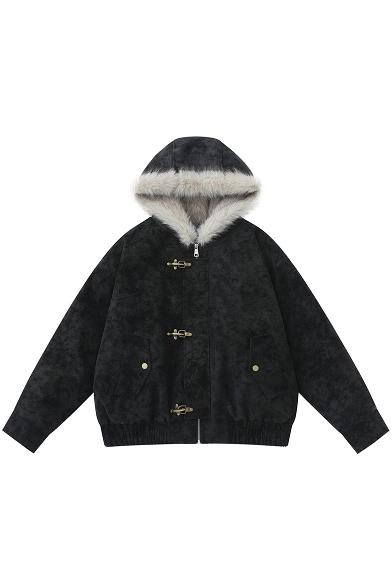 手塞棉）雾面皮衣男冬季飞机扣加厚连帽棉服AMF003-P130-控249,男装皮衣,星座216(原A116)