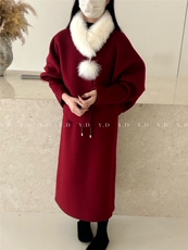 【依嘟】东大门气质小个子羊毛外套+半身裙两件套装(配可拆，女装套装/套裙，依嘟服饰