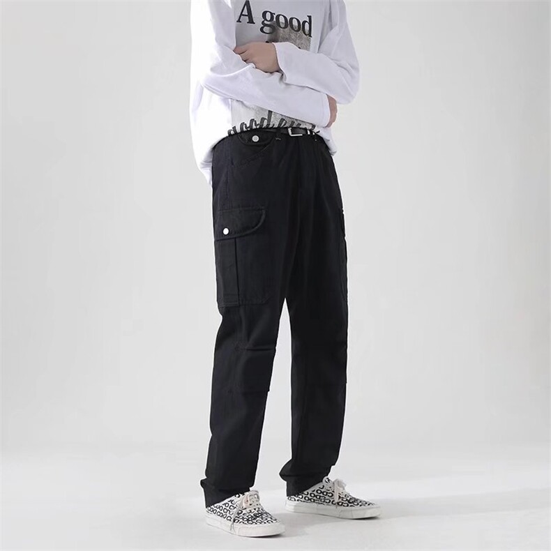 工装裤男韩版潮流机能宽松直筒男士休闲裤子K742P38,男装休闲裤,星座1116-2