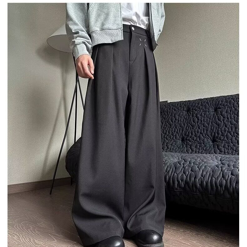 春季立体解构小众设计垂坠感阔腿西裤男直筒休闲拖地裤LX0222-P38,男装西裤,星座1008