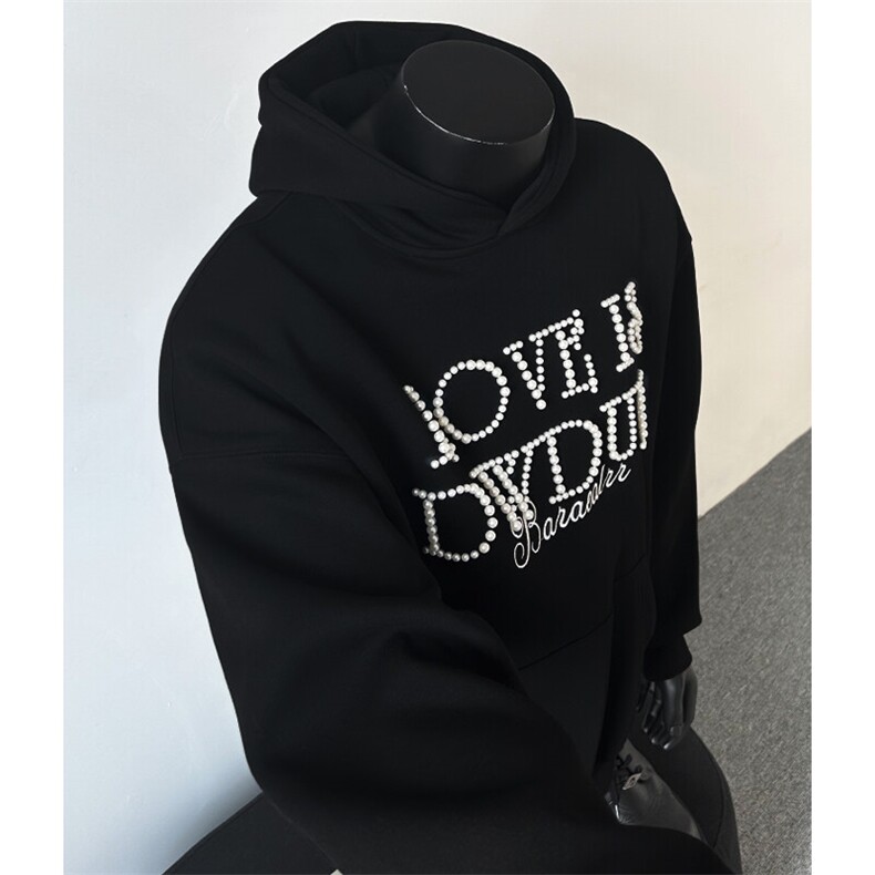 【有货】DWY80-特P72美式复古珍珠加绒卫衣男女LOVE重磅帽衫潮,男装卫衣,星座603-2
