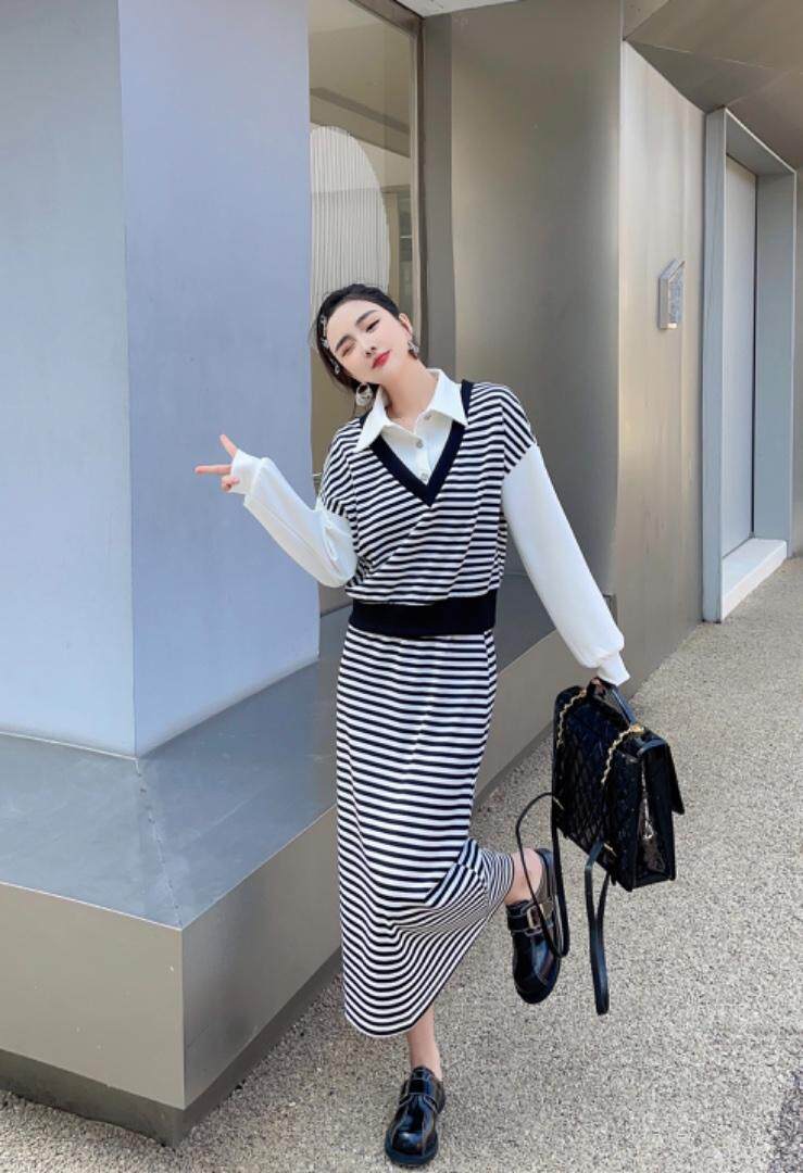 2023条纹套裙，其它，贻思茗