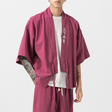 风夏季男女棉麻套装宽松汉服唐装短袖九分裤两件套TZ05/P85，男装休闲套装，钱塘713