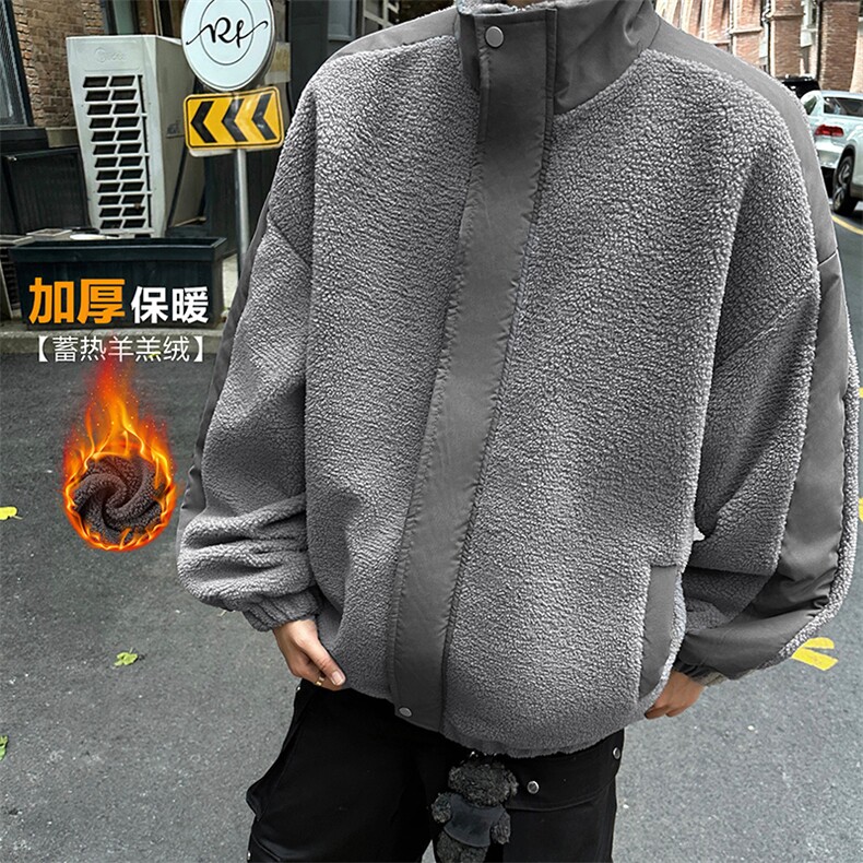 外景冬季加厚羊羔绒外套男潮牌痞帅宽松休闲棉衣-A1440TP90控145,男装棉衣,电商B241