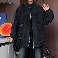 PY5027/特P60秋装立领皮衣夹克男女复古立领扎染宽松外套，男装夹克，电商A141