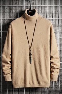 男士可翻高领毛衣男打底衫秋冬季新款韩版针织衫潮流多色DF65T图片