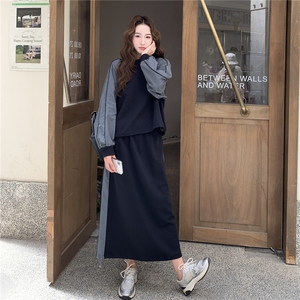 户外运动休闲卫衣套装裙女2025秋季新款宽松抽绳上衣半身裙两件套图片