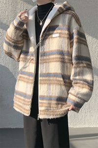 秋冬款贴标羊羔毛棉服加绒连帽加厚外套  A071-5023-P118图片