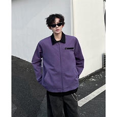 8XL-M春季水洗帆布短款夹克男生vintage美式复古工装外套JK003P98，男装夹克，电商B312