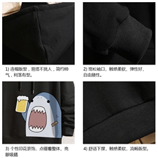WY2137-P35加绒款-P40纯连帽卫衣男大码运动帽衫宽松薄砖墙，男装卫衣，电商A040A