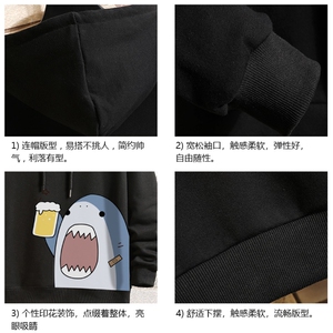 WY2137-P35 加绒款-P40 纯连帽卫衣男大码运动帽衫宽松薄 砖墙图片