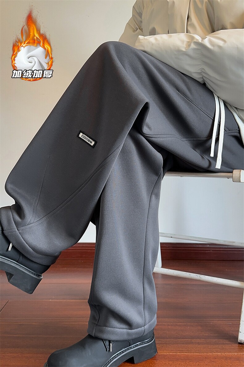 2024冬季新款内景大码拼接弯刀加绒裤M-5XHK241027-P50,男装休闲裤,电商A022