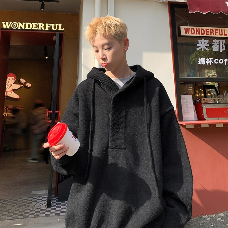 超好看连帽毛衣男士半开衫针织衫男潮牌情侣套头上衣-控99,男装针织衫/毛衣,星座310A-3