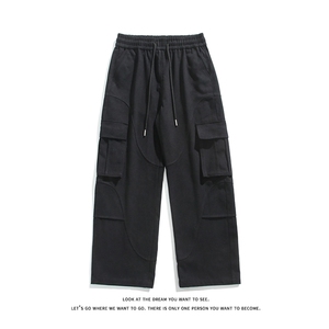 全棉加厚水洗工装多口袋休闲裤男潮流大码直筒K8576-P47【特价】图片