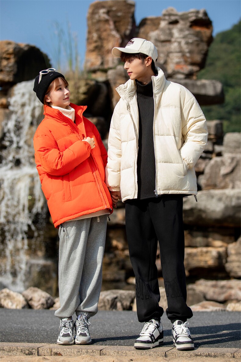 Y9977-P160冬季90绒大码情侣羽绒服（黑色，米白插黑S-6XL）,男装羽绒服,星座109