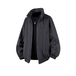 b535-特p73     冬季三防工装立领拼接设计感棉衣男保暖宽松棉服图片